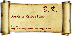 Dömény Krisztina névjegykártya