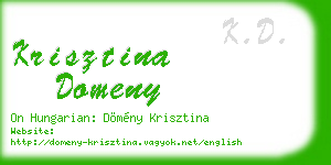 krisztina domeny business card